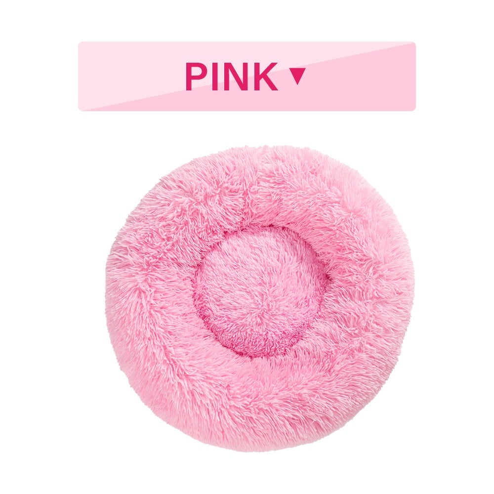 Calming Donut Dog Bed – Ultra-Soft Plush Nest for Deep Rest
