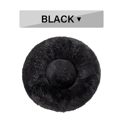 Calming Donut Dog Bed – Ultra-Soft Plush Nest for Deep Rest