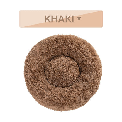 Calming Donut Dog Bed – Ultra-Soft Plush Nest for Deep Rest