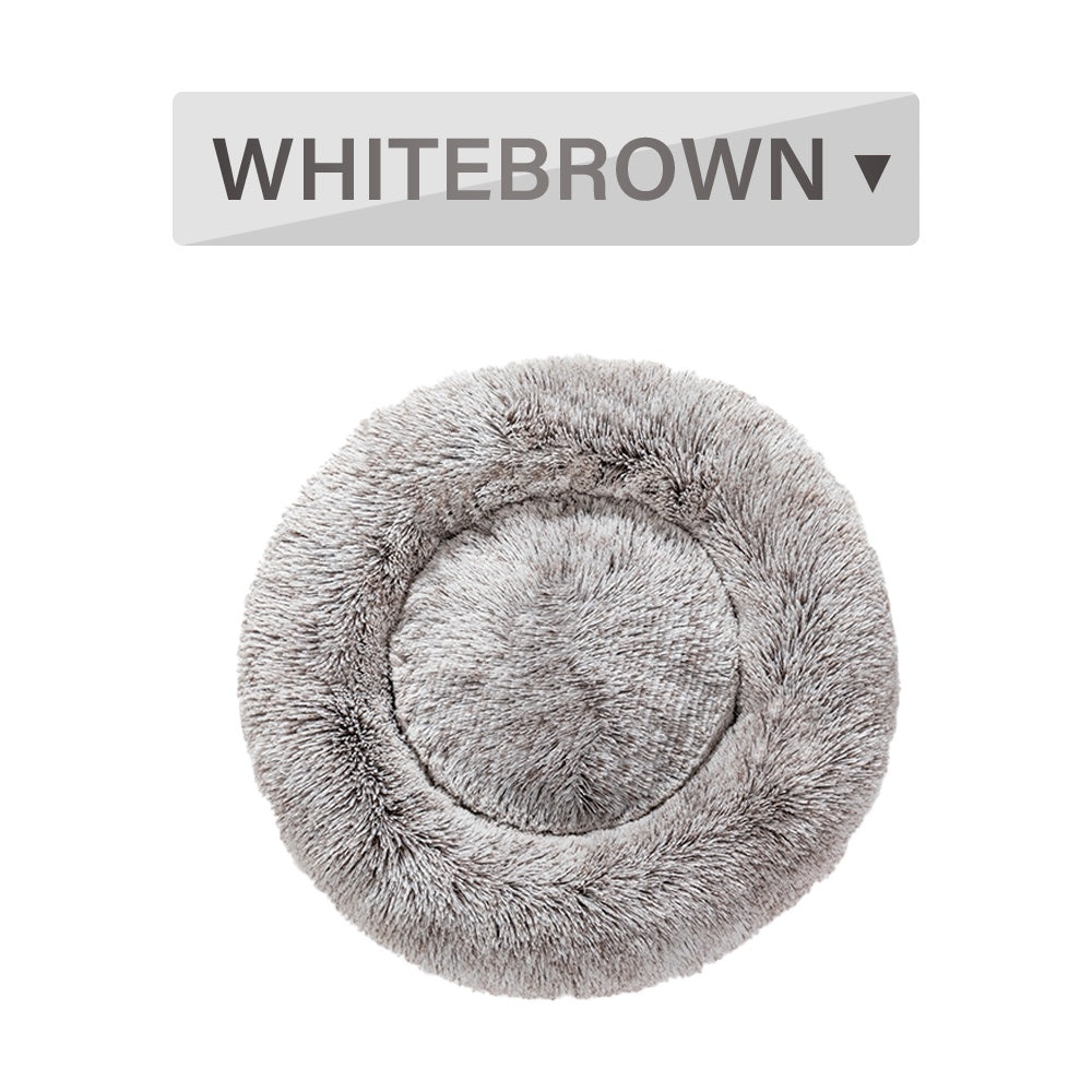 Calming Donut Dog Bed – Ultra-Soft Plush Nest for Deep Rest