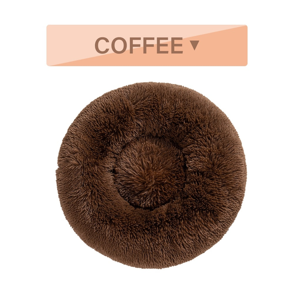 Calming Donut Dog Bed – Ultra-Soft Plush Nest for Deep Rest