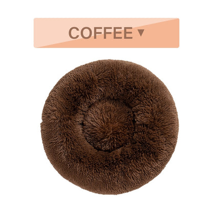 Calming Donut Dog Bed – Ultra-Soft Plush Nest for Deep Rest