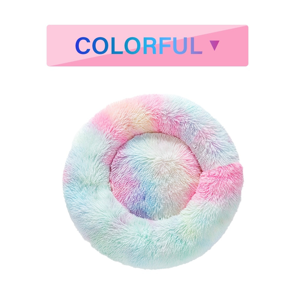 Calming Donut Dog Bed – Ultra-Soft Plush Nest for Deep Rest