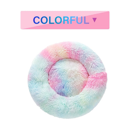 Calming Donut Dog Bed – Ultra-Soft Plush Nest for Deep Rest