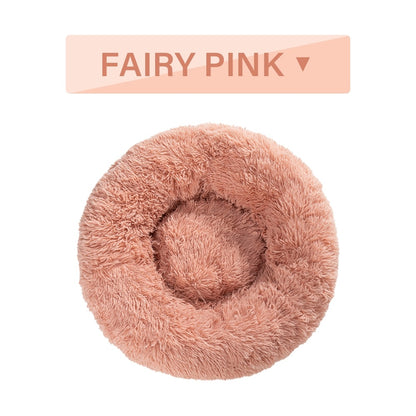Calming Donut Dog Bed – Ultra-Soft Plush Nest for Deep Rest