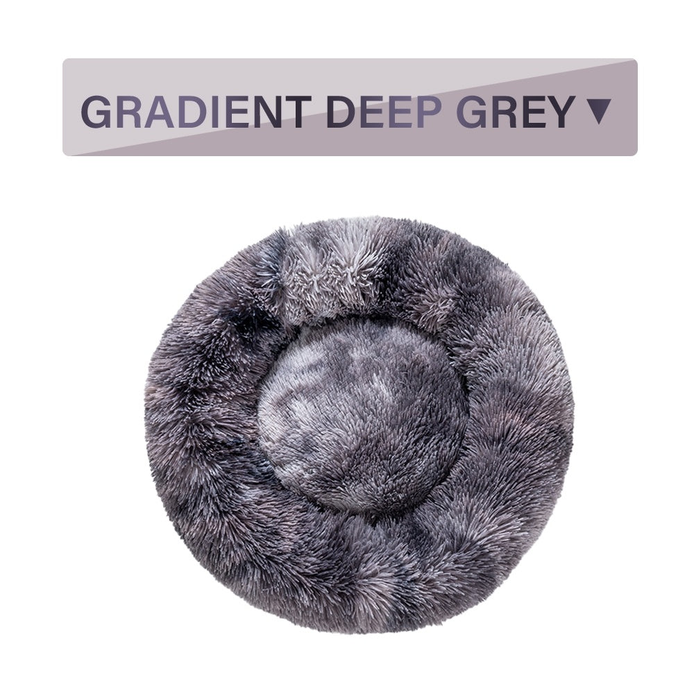 Calming Donut Dog Bed – Ultra-Soft Plush Nest for Deep Rest